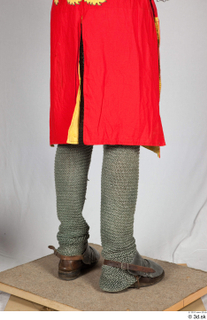  Photos Medieval Knight in mail armor 8 Historical Medieval soldier leg mail leggings red tabard 0006.jpg